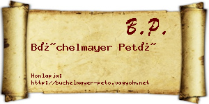 Büchelmayer Pető névjegykártya